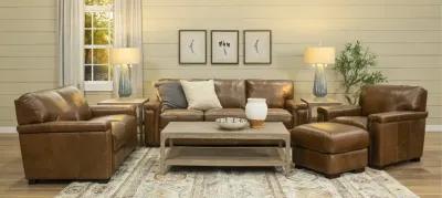 Splendor Brown Leather Loveseat