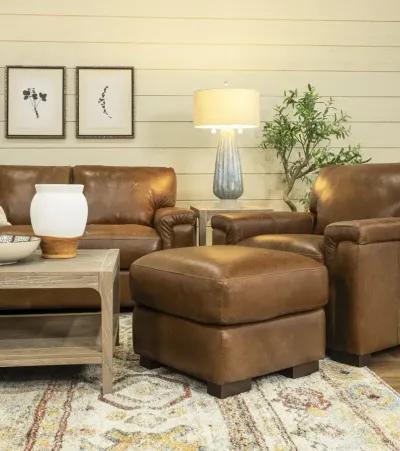 Splendor Brown Leather Loveseat