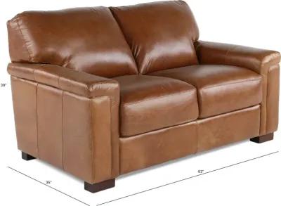 Splendor Brown Leather Loveseat