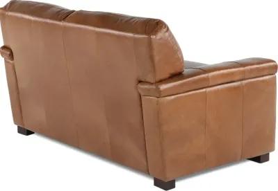 Splendor Brown Leather Loveseat