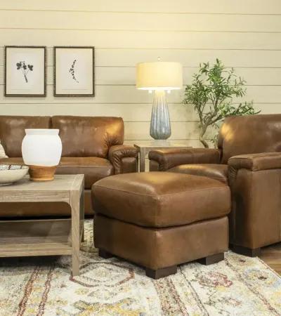 Splendor Brown Leather Ottoman