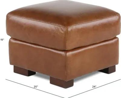 Splendor Brown Leather Ottoman