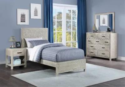 Fresno Gray Oak Twin Bed