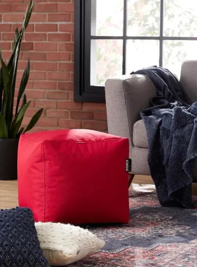 Gamma Red Cube Ottoman Pouf