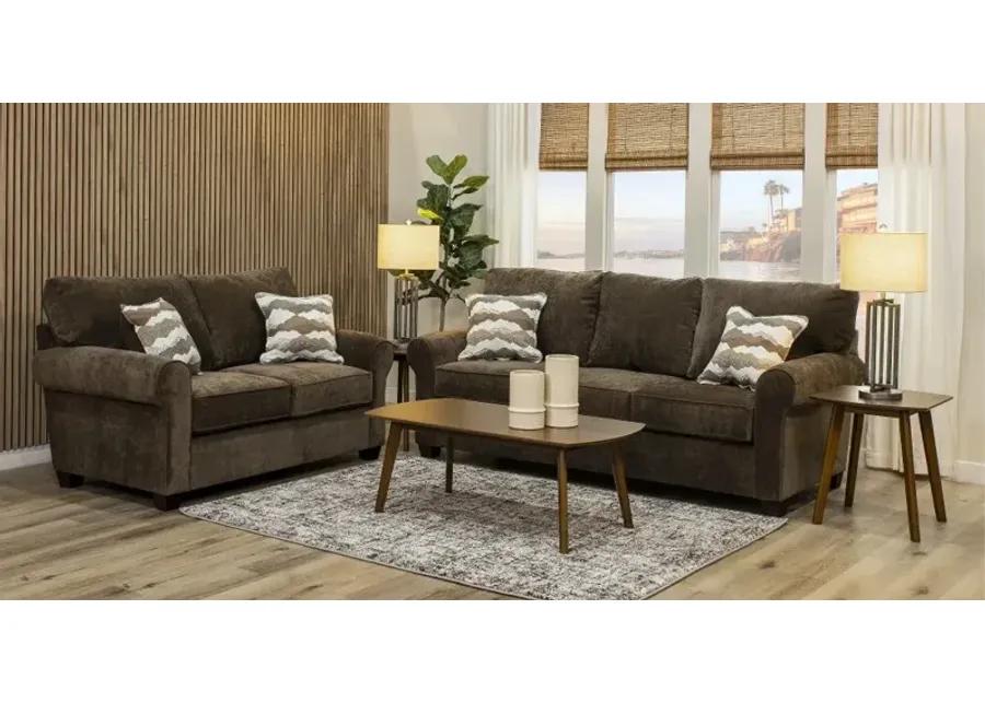 Seaside Brown 7 Piece Living Room Set with Sofa Bed