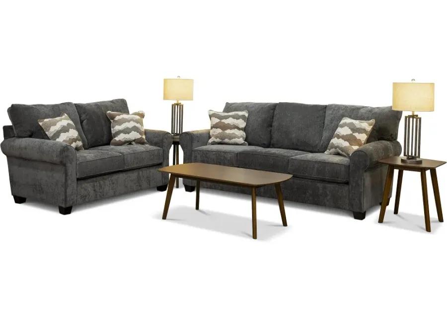 Seaside Gray 7 Piece Living Room Set with Sofa Bed