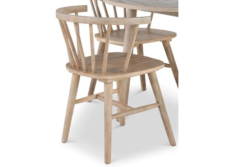 Willa Washed Tan 5 Piece Dining Set