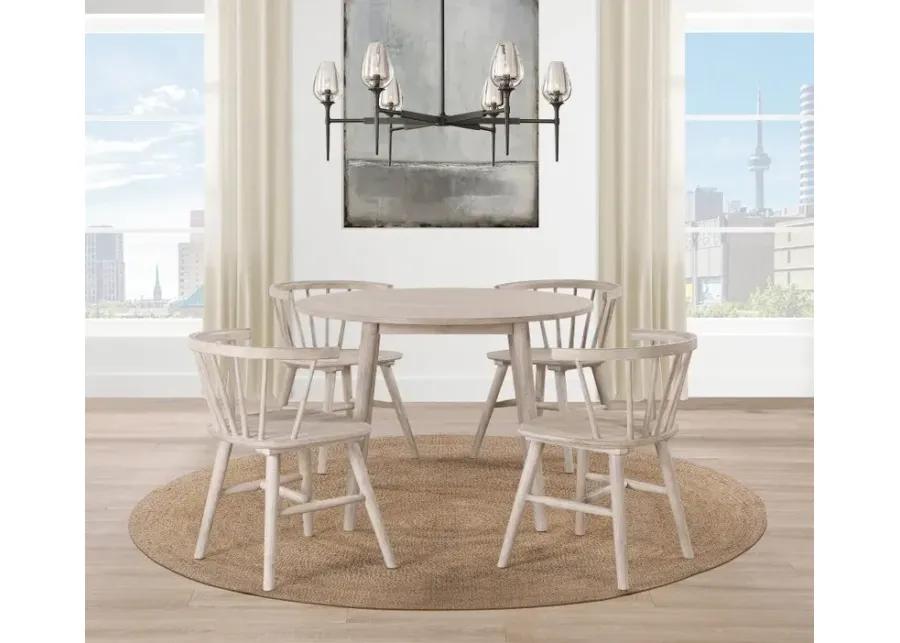 Willa Washed Tan 5 Piece Dining Set