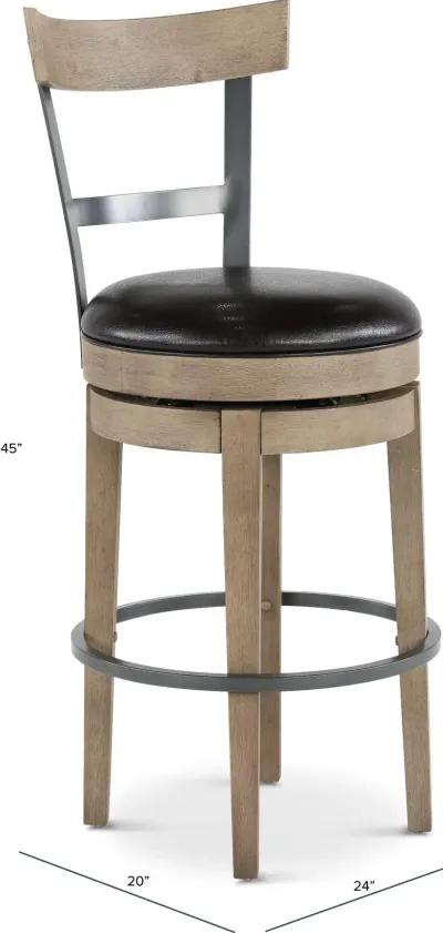 Benton Brown Bar Stool with Backrest