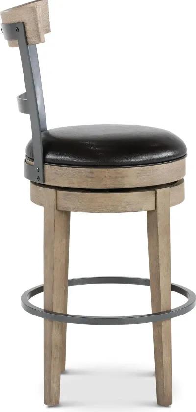 Benton Brown Bar Stool with Backrest