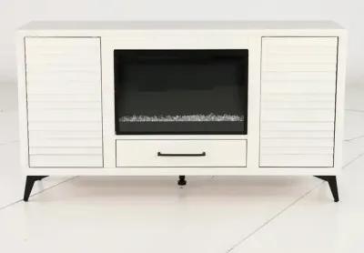 Malibu White 64" Fireplace TV Stand