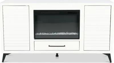 Malibu White 64" Fireplace TV Stand