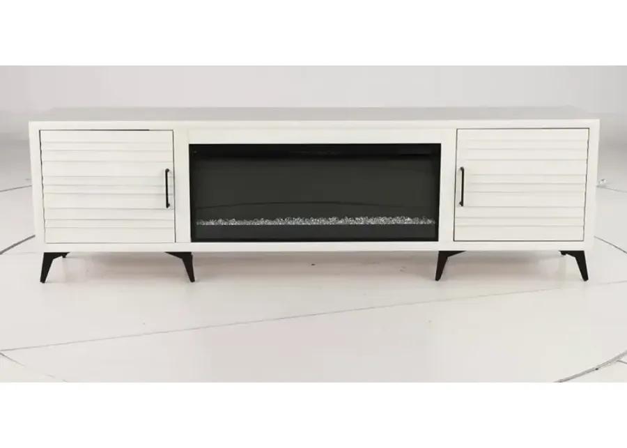 Malibu White 95" Fireplace TV Stand