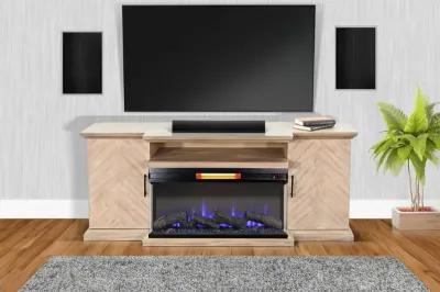 Maisons 72" Light Brown Fireplace TV Stand