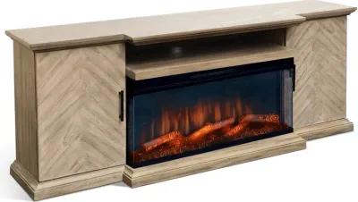 Maisons 72" Light Brown Fireplace TV Stand