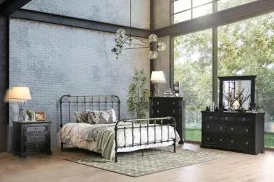 Riana Antique Black Full Metal Bed