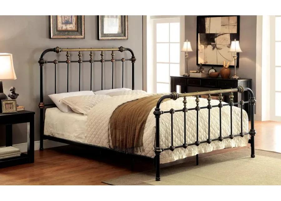 Riana Antique Black Twin Metal Bed