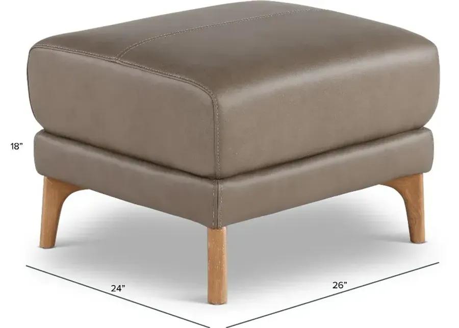 Yeti Mushroom Brown Leather Ottoman