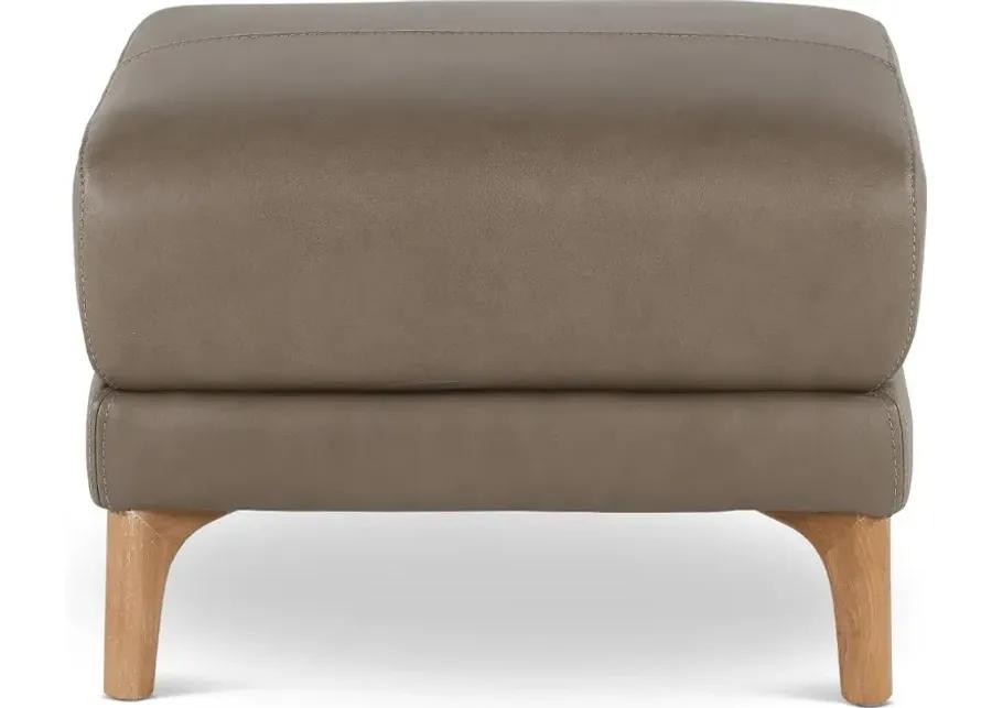 Yeti Mushroom Brown Leather Ottoman