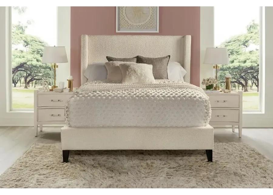 Angel Ivory White King Upholstered Bed