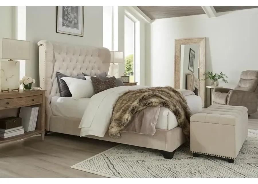 Chloe Natural Queen Upholstered Bed