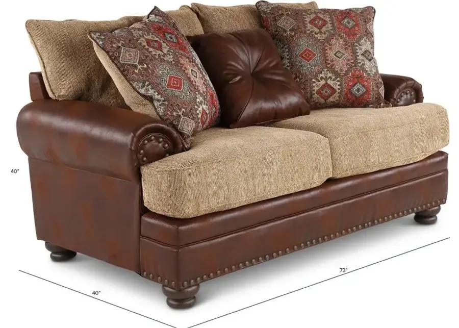 Laramie Two-Tone Brown Loveseat