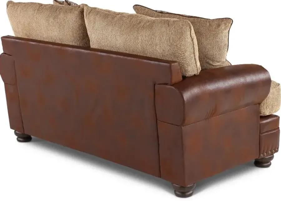 Laramie Two-Tone Brown Loveseat