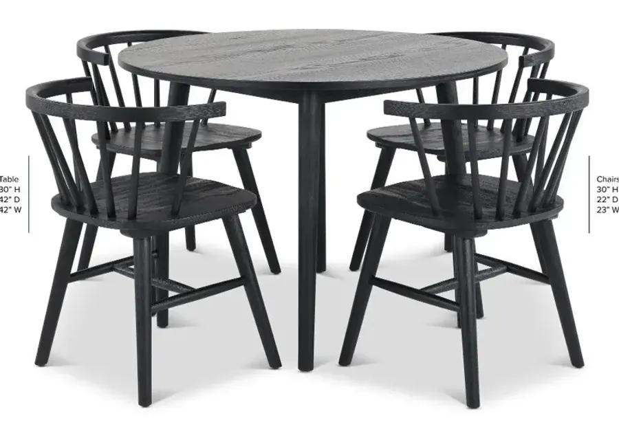 Willa Black 5 Piece Dining Set