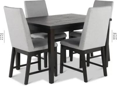 Maywood Espresso Brown and Gray 5 Piece Dining Set