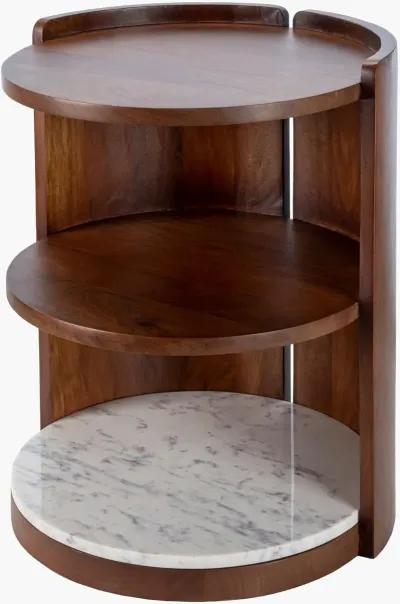 Gerald Wood and Marble End Table