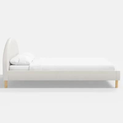 Armour Light Gray Velvet Platform Cal-King Bed