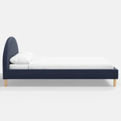 Armour Ink Velvet Platform Twin Bed