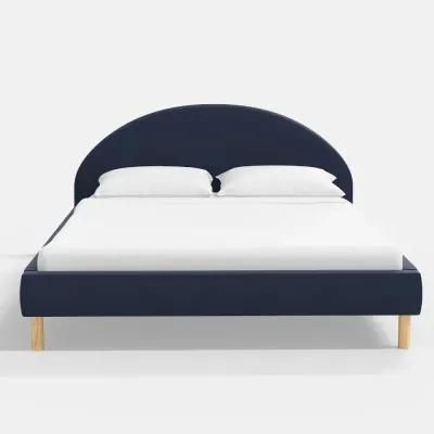 Armour Ink Velvet Platform Twin Bed