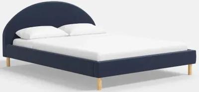 Armour Ink Velvet Platform Queen Bed