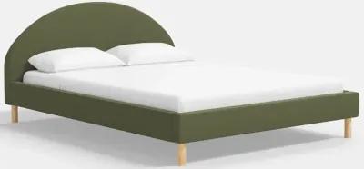 Armour Olive Velvet Platform Full Bed