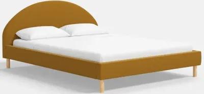 Armour Copper Velvet Platform Queen Bed