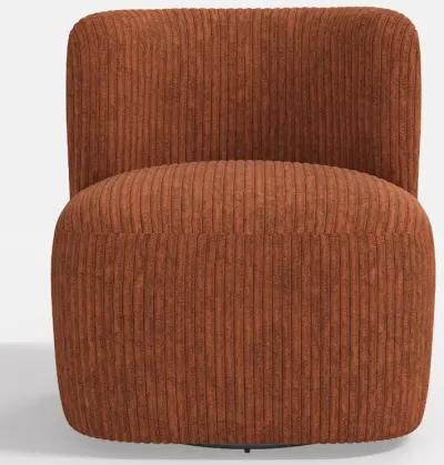 Neko Corded Velvet Rust Swivel Chair