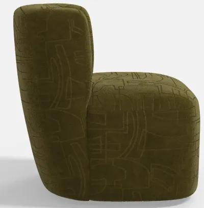 Neko Velvet Moss Swivel Chair