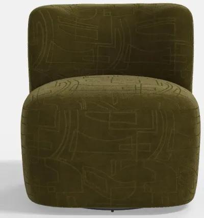 Neko Velvet Moss Swivel Chair