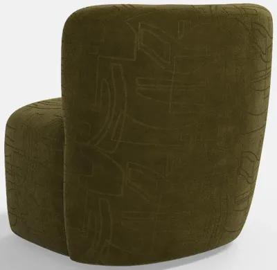 Neko Velvet Moss Swivel Chair