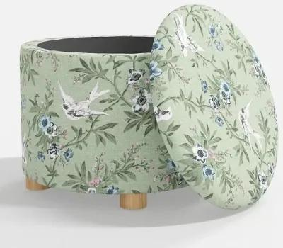 Bria Menagerie Sage Storage Ottoman