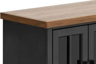 Essex Black and Whiskey Brown 96" Fireplace TV Stand