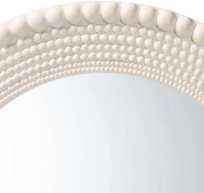 Grazia Pearl White Round Accent Mirror