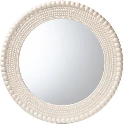 Grazia Pearl White Round Accent Mirror