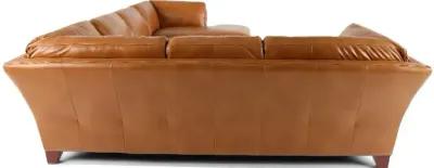 Sierra Camel Brown Leather 3 Piece Sectional