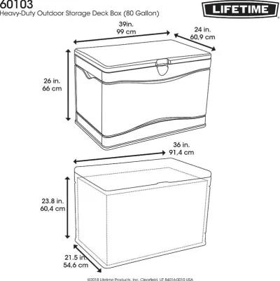 Lifetime 80 Gallon Outdoor Storage Box