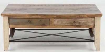 Tanmeron Pine Two Tone Wood Coffee Table