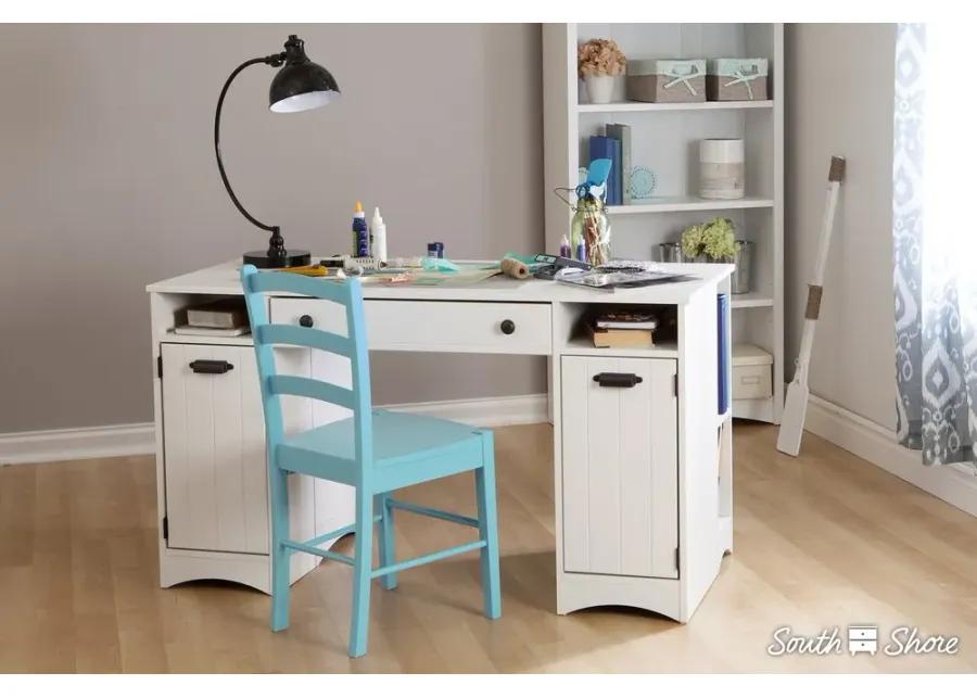 Artwork White Craft Table with Storage - South Shore