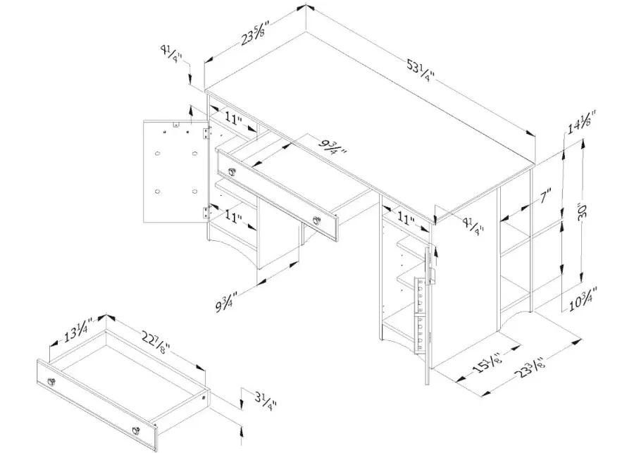 Artwork White Craft Table with Storage - South Shore