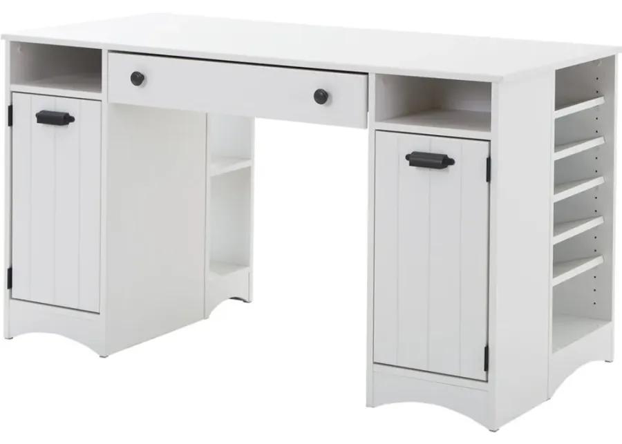 Artwork White Craft Table with Storage - South Shore